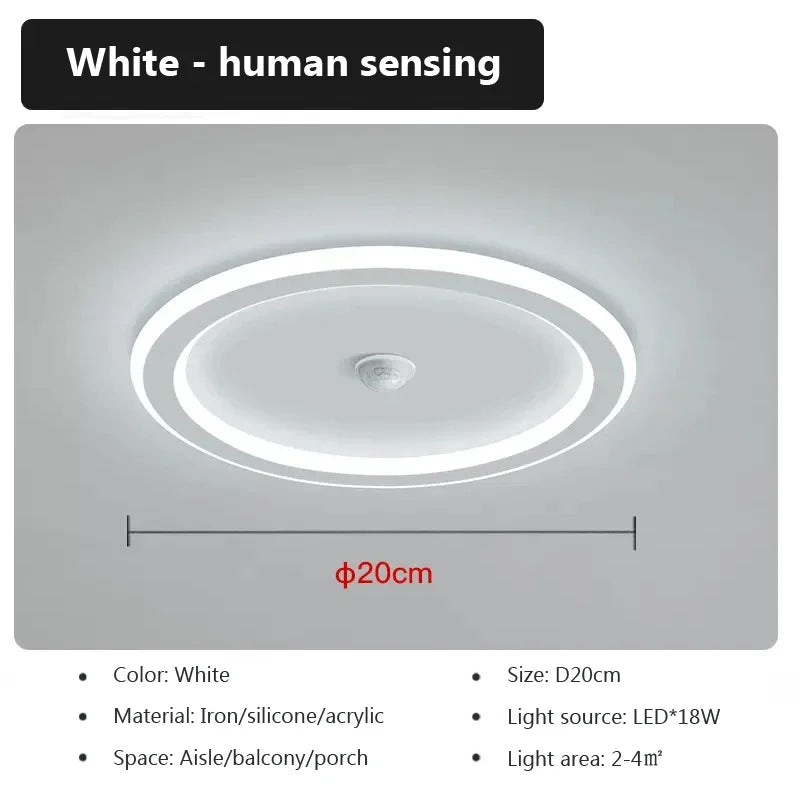 Smart Motion Sensor Ceiling Light – LED Home Lamp AC85–265V (18W)