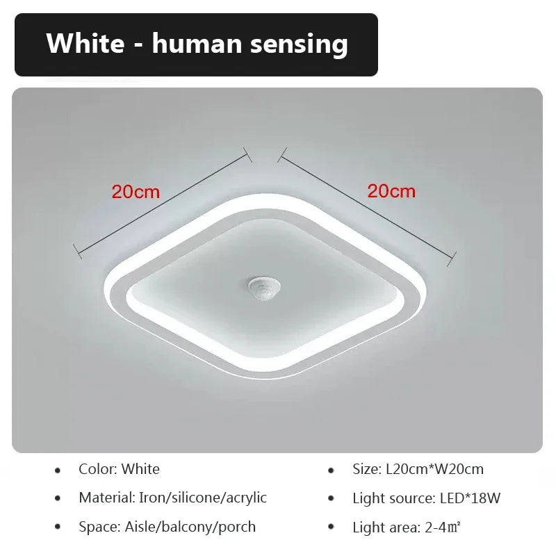 Smart Motion Sensor Ceiling Light – LED Home Lamp AC85–265V (18W)