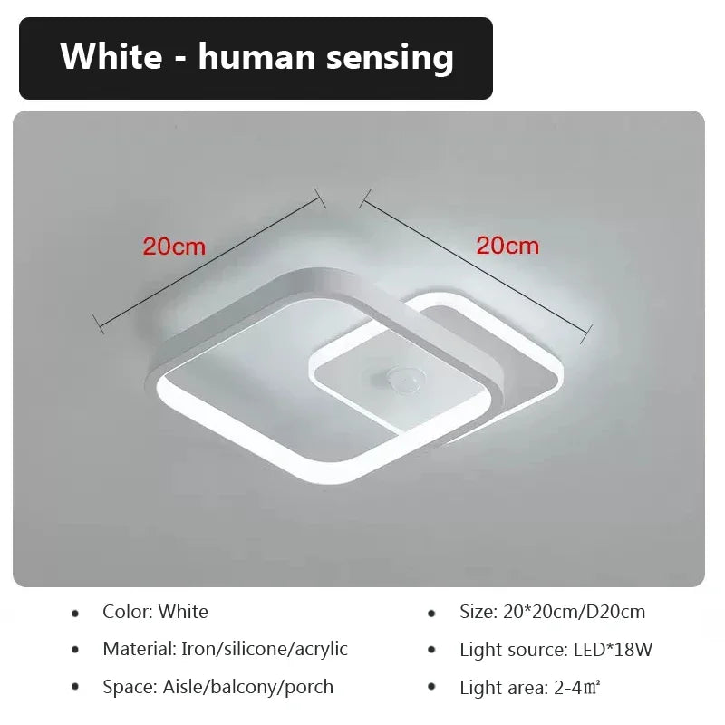 Smart Motion Sensor Ceiling Light – LED Home Lamp AC85–265V (18W)