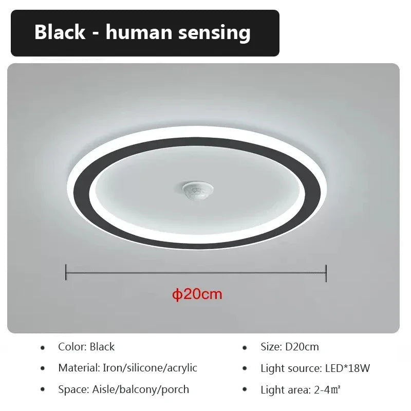 Smart Motion Sensor Ceiling Light – LED Home Lamp AC85–265V (18W)